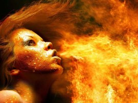 Woman in fire