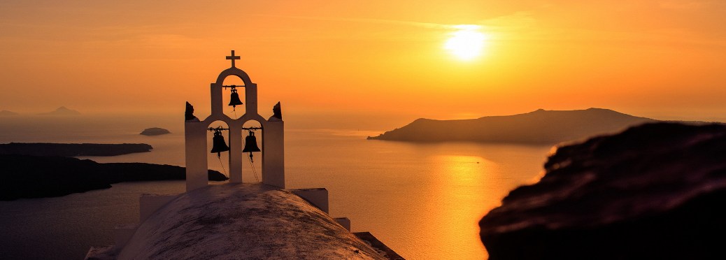 Sunset over Greek Church